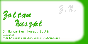 zoltan nuszpl business card